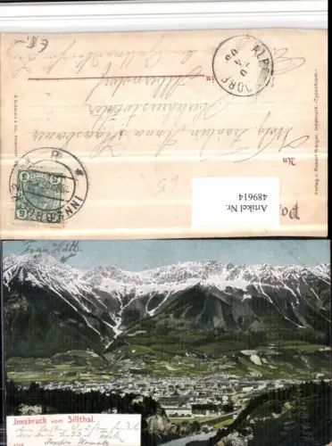489614,Innsbruck Totale vom Sillthal Bergkulisse