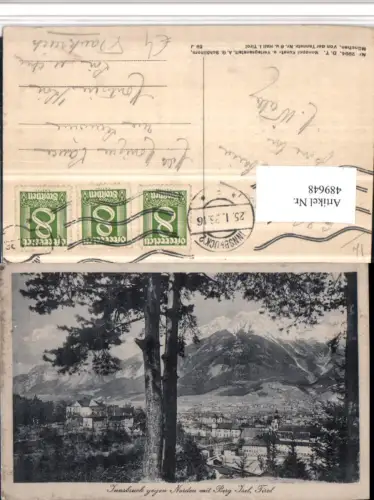 489648,Innsbruck Teilansicht m. Berg Isel geg. Norden Bergkulisse