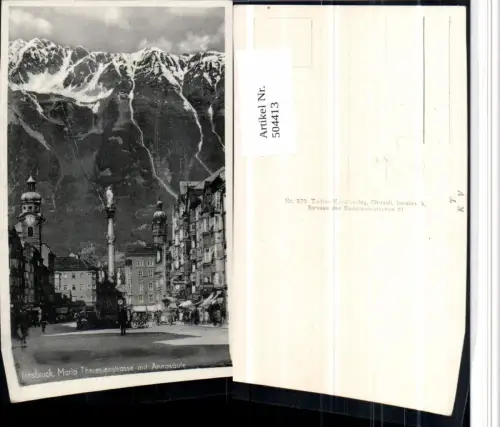 504413,Innsbruck Maria Theresienstraße Straßenansicht Annasäule Bergkulisse