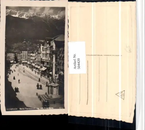504420,Innsbruck Maria Theresienstraße Annasäule Bergkulisse