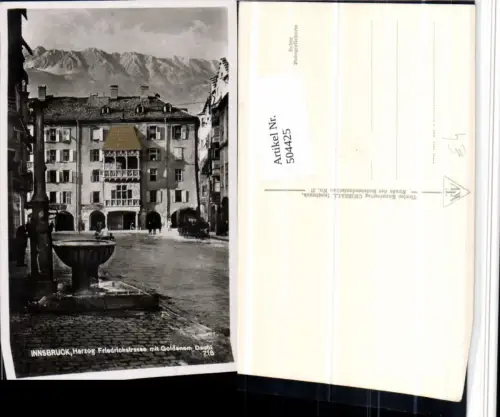 504425,Innsbruck Herzog Friedrich-Straße m. Goldenem Dachl Brunnen