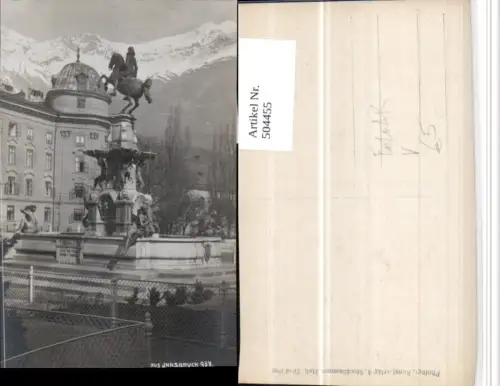 504455,Foto AK Innsbruck Leopoldsbrunnen Brunnen pub A. Stockhammer 937