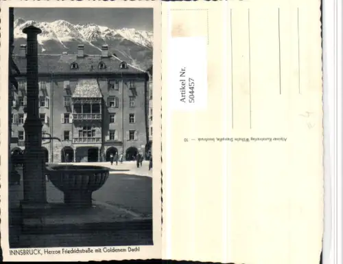 504457,Innsbruck Herzog Friedrich-Straße m. Goldenem Dachl Brunnen