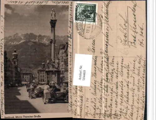 504469,Innsbruck Maria-Theresien-Straße Annasäule Bergkulisse