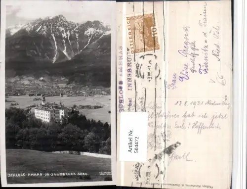 504472,Innsbruck Schloss Amras Ambras Bergkulisse pub A. Stockhammer 5500