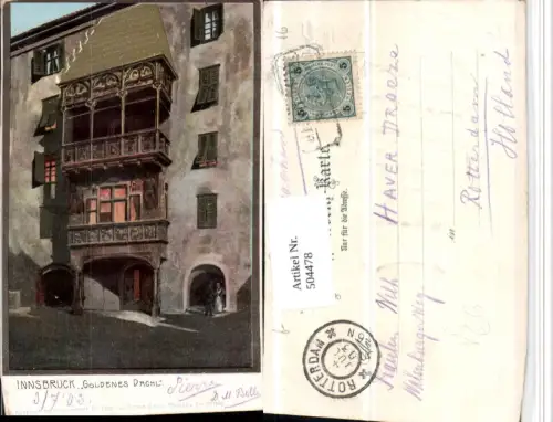 504478,Präge Künstler AK M. Z. Diemer Innsbruck Goldenes Dachl pub Ottmar Zieher 2990