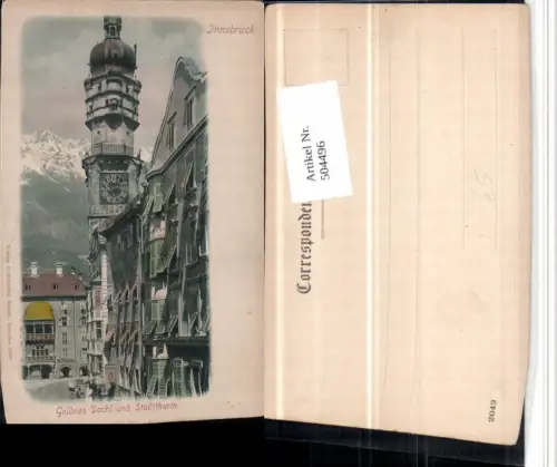 504496,Innsbruck Stadtturm u. Goldenes Dachl Bergkulisse