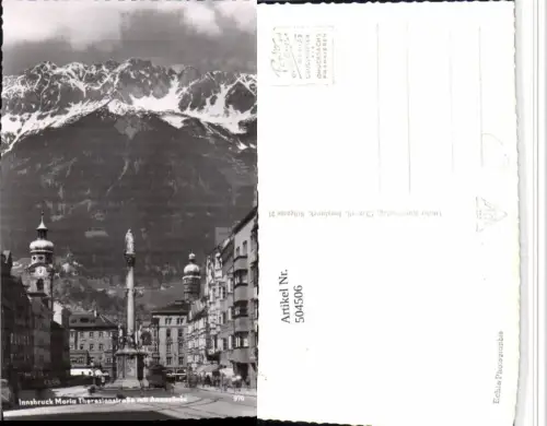 504506,Innsbruck Maria Theresienstraße Annasäule Bergkulisse