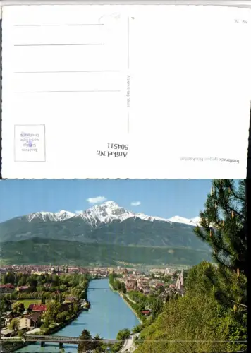 504511,Innsbruck Totale Fluss geg. Nockspitze Bergkulisse