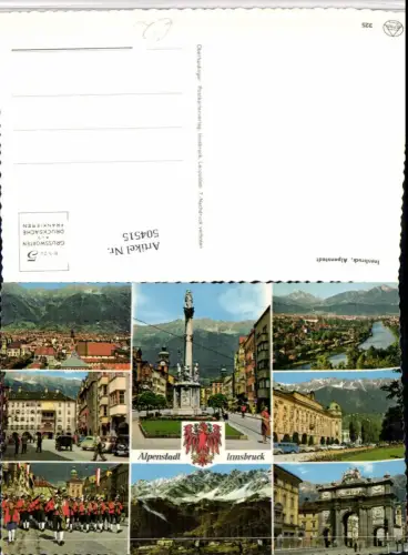 504515,Innsbruck Totale Annasäule Goldenes Dachl Trachtenkapelle Mehrbildkarte