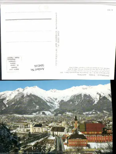 504516,Innsbruck Teilansicht Kirche Bergkulisse Winterbild