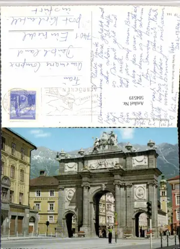 504519,Innsbruck Triumphpforte Torbogen Bergkulisse