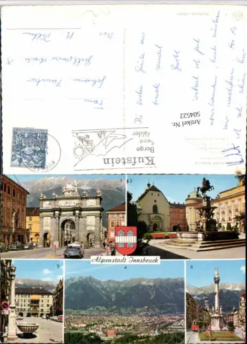 504522,Innsbruck Totale Annasäule Goldenes Dachl Triumph-Pforte Mehrbildkarte