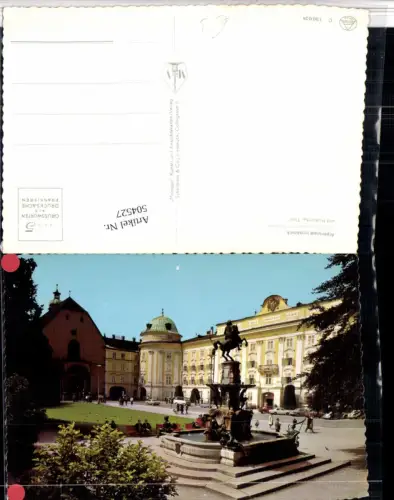 504527,Innsbruck Leopoldsbrunnen Brunnen m. Hofburg u. Hofkirche