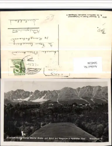 504534,Innsbruck Hungerburg Maria Brunn m. Seegrube Hafelekar Bergkulisse