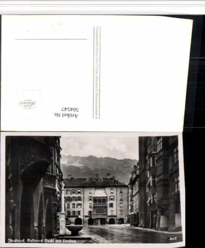 504547,Innsbruck Goldenes Dachl m. Lauben Brunnen Bergkulisse