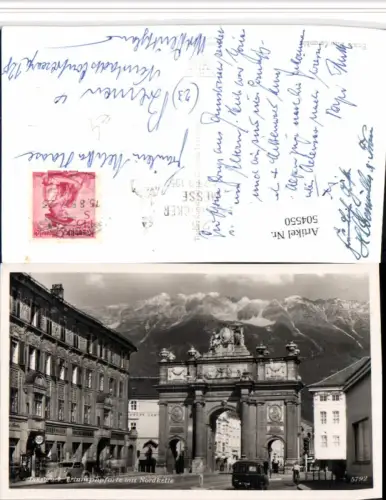 504550,Innsbruck Triumphpforte m. Nordkette Bergkulisse