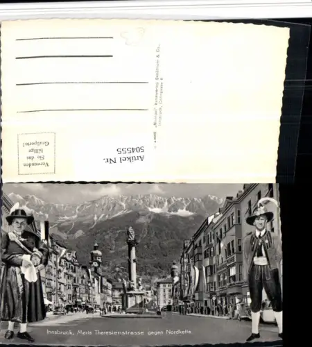504555,Innsbruck Maria Thereseinstraße Fotomontage Tracht Bergkulisse