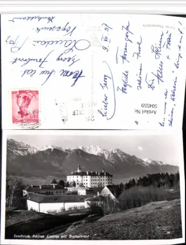 504559,Innsbruck Schloss Ambras m. Bettelwurf Bergkulisse