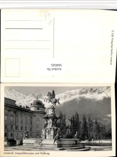 504565,Innsbruck Leopoldsbrunnen Brunnen m. Hofburg pub Karl Redlich C120