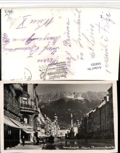 504583,Innsbruck Maria Theresienstraße Annasäule Bergkulisse