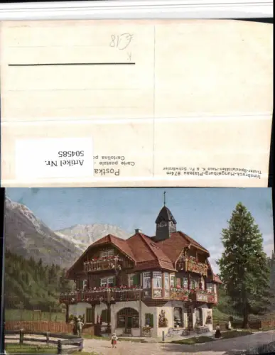 504585,Künstler AK Innsbruck Hungerburg Plateau Gebäude