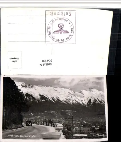 504588,Innsbruck Brennerstraße Bergkulisse Feldpost 1. Gen.-Komp. Ers. Btl. 80