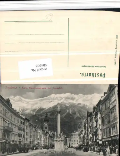 504603,Innsbruck Maria Theresienstraße Annasäule Bergkulisse