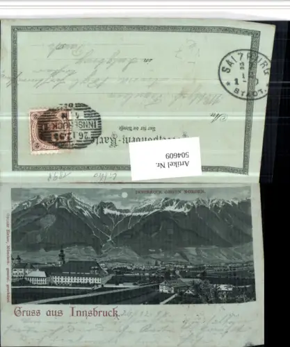 504609,Mond Litho Gruß aus Innsbruck Wilten Bergkulisse pub Ottmar Zieher
