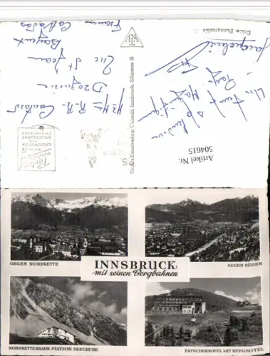 504615,Innsbruck Totale Patscherkofel Berghotel Seilbahn Mehrbildkarte