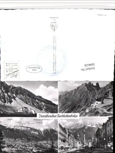 504620,Innsbruck Totale Nordkettenbahn Seilbahn Mehrbildkarte
