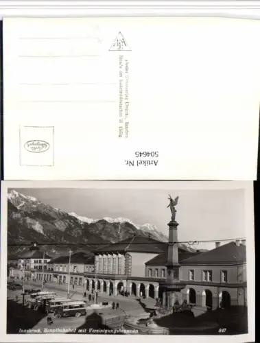 504645,Innsbruck Hauptbahnhof m. Vereinigungsbrunnen Bus Reklame Philips