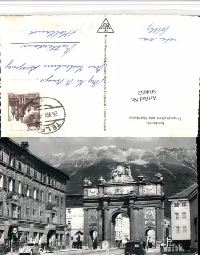 504652,Innsbruck Triumphpforte Torbogen m. Nordkette Bergkulisse