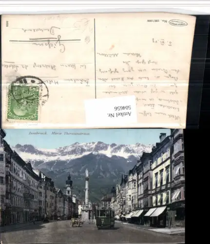 504656,Innsbruck Maria Theresienstraße Straßenbahn Nr. 44 Annasäule