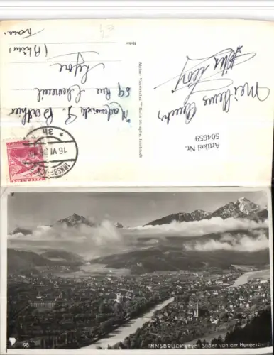 504659,Innsbruck Totale geg. Süden von d. Hungerburg Bergkulisse