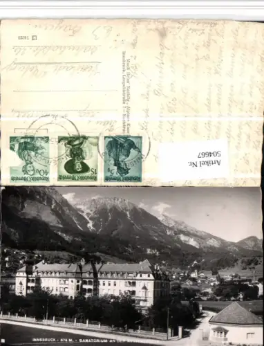 504667,Innsbruck Sanatorium an d. Kettenbrücke Bergkulisse