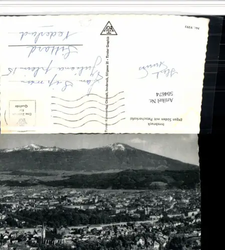 504674,Innsbruck Totale geg. Süden m. Patscherkofel Bergkulisse