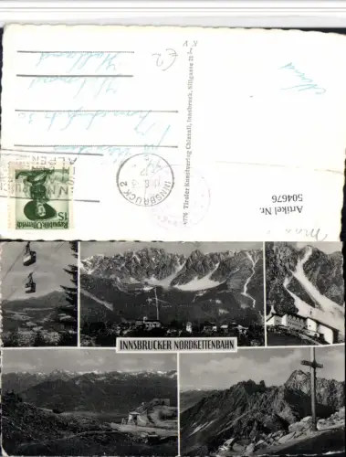 504676,Innsbruck Nordkettenbahn Seilbahn Kreuz Mehrbildkarte