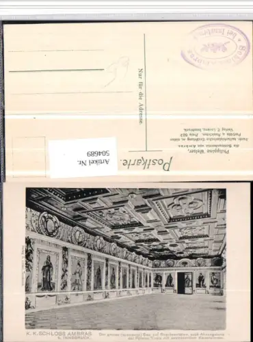 504689,Innsbruck Schloss Ambras Großer spanischer Saal Innenansicht