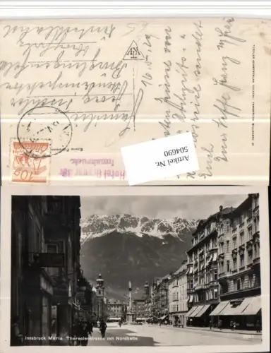 504690,Innsbruck Maria Theresienstraße Annasäule Hotel Grauer Bär Stempel