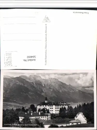 504692,Innsbruck Schloss Ambras m. Bettelwurf Bergkulisse