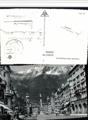 504694,Innsbruck Maria-Theresien-Straße Annasäule Bergkulisse