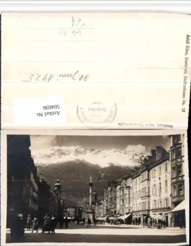 504696,Foto AK Innsbruck Maria Theresienstraße Annasäule pub Adolf Künz