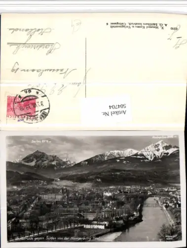 504704,Innsbruck Totale geg. Süden von d. Hungerburg Bergkulisse