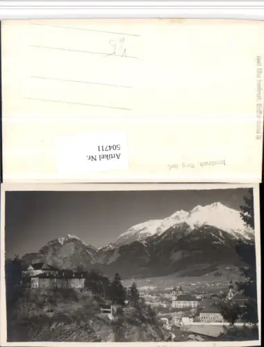 504711,Innsbruck Teilansicht m. Berg Isel Bergkulisse pub Adolf Künz