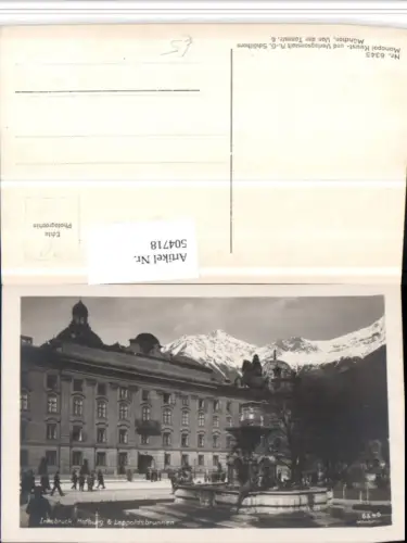 504718,Innsbruck Hofburg u. Leopoldsbrunnen Brunnen Bergkulisse