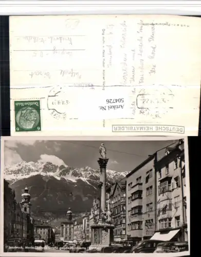 504726,Innsbruck Maria-Theresien-Straße Annasäule Bergkulisse