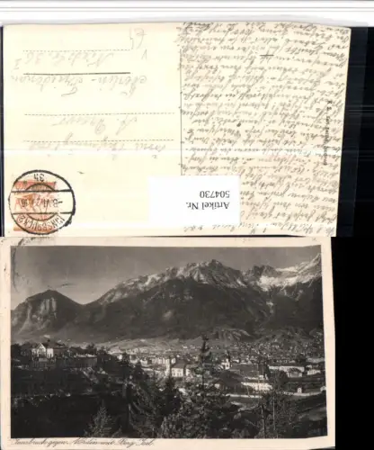 504730,Innsbruck Teilansicht m. Berg Isel Bergkulisse pub Karl Redlich K2