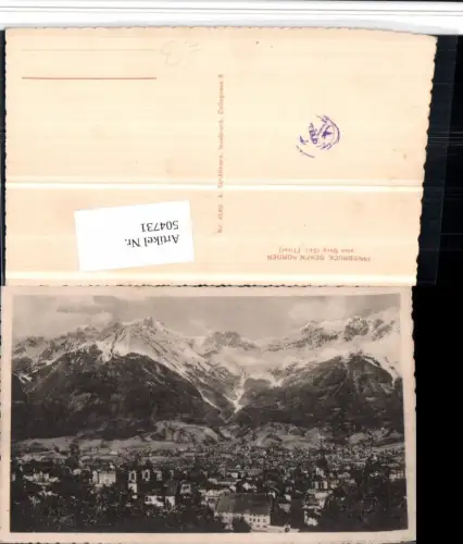 504731,Innsbruck Totale vom Berg Isel geg. Norden Bergkulisse