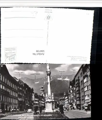 504739,Innsbruck Maria Theresienstraße Annasäule Bergkulisse